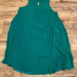 Green dress with crochet detail